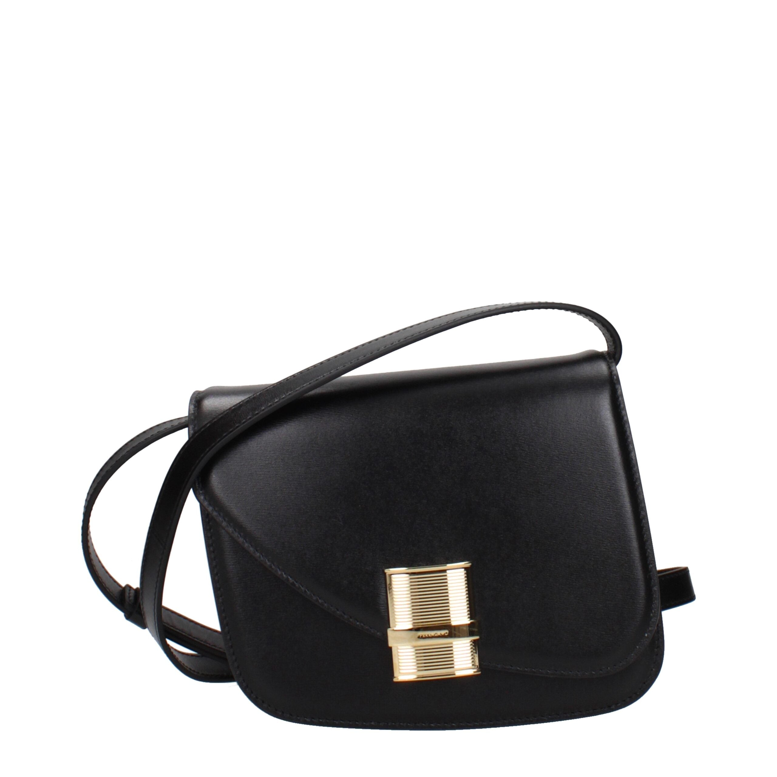 Salvatore Ferragamo Black Leather Crossbody Bag